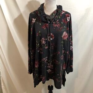 New York Laundry Navy Floral Pullover - Womens 3X, Bust 27”, Length 31.5”